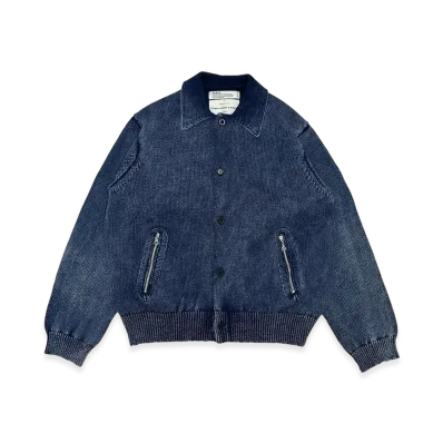 DAIRIKU Vintage Dyed Knit Jacket "Indigo"