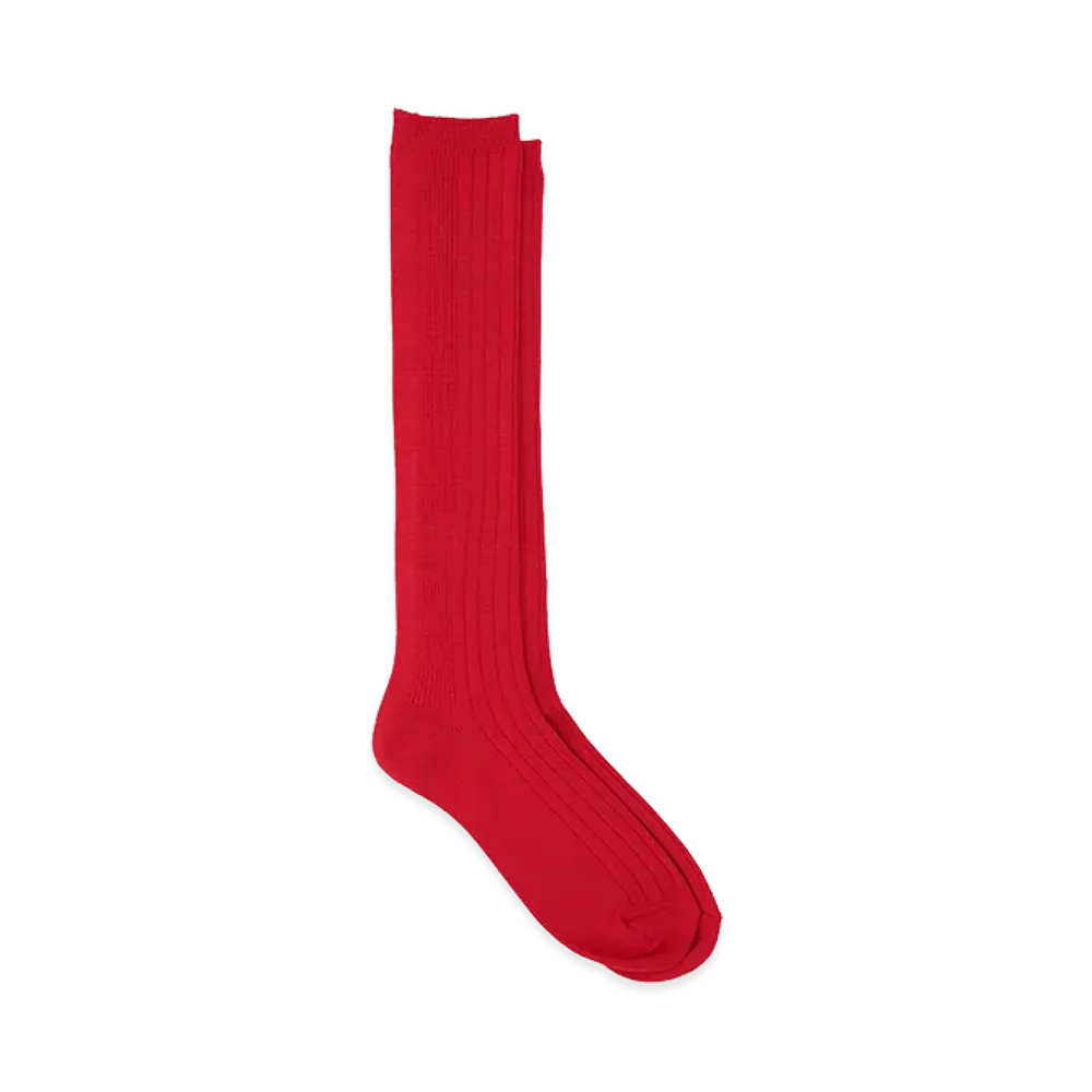 YOKE Washable Wool High Socks "Red"
