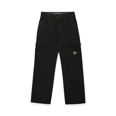 Stone Island 311WA OLD Treatment Brushed Cotton Canvas Cargo Pants - 24SS "Black"