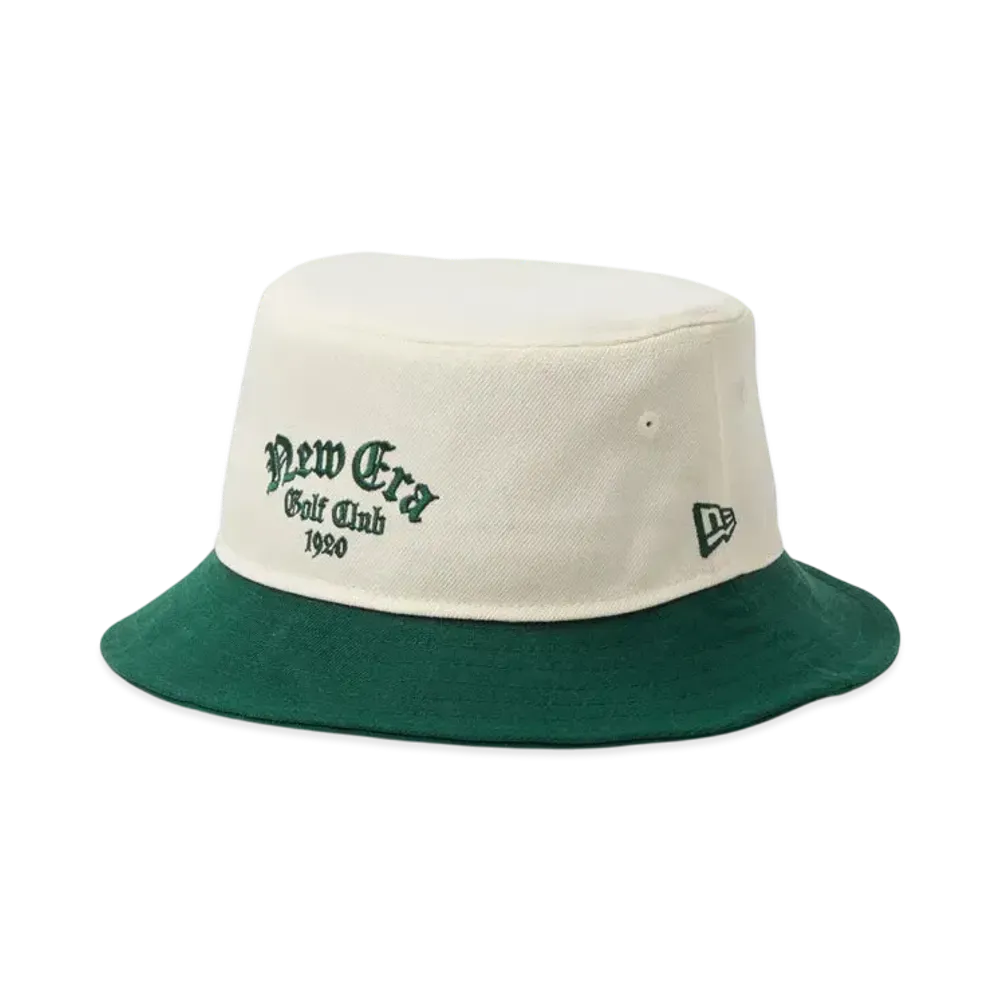 NEW ERA Golf Bucket 01 Old English "Chrome White/Field Green"