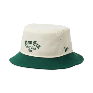 NEW ERA Golf Bucket 01 Old English "Chrome White/Field Green"