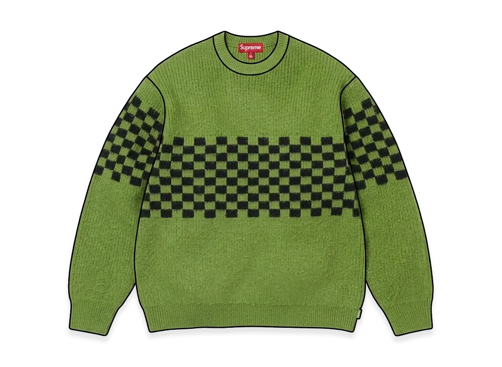 Supreme Checkerboard Pilled Sweater "Green"