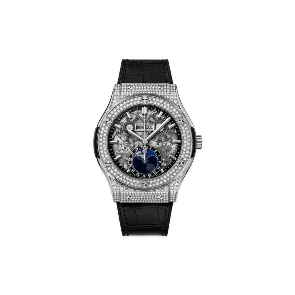 HUBLOT Classic Fusion Aerofusion Moonphase Titanium Pave 42mm