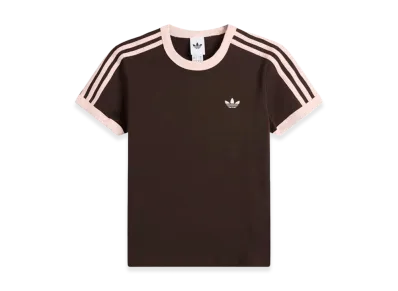 adidas Women's 3 Stripes Slim Tee "Brown/Pink"