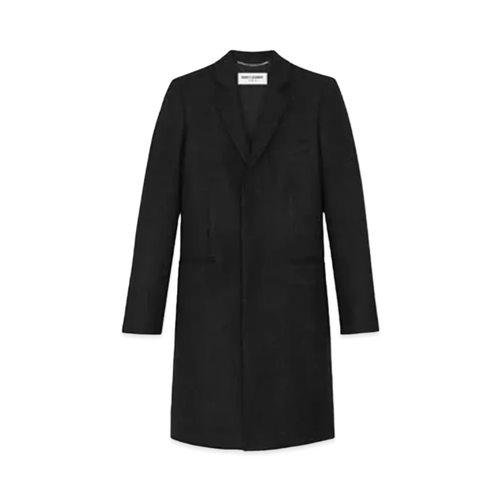 Saint Laurent Chesterfield Wool Coat "Black"