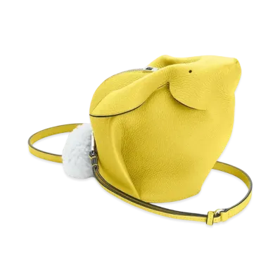 LOEWE Bunny Bag In Calfskin And Shearling "Yellow"