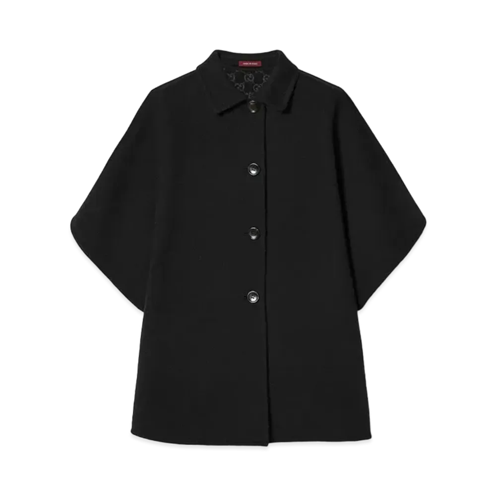 GUCCI Reversible GG Silk Wool Coat "Black/Gray"