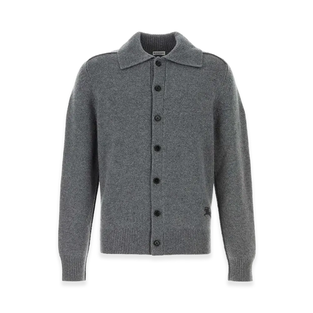 Burberry Stretch Cashmere Blend Cardigan "Gray"