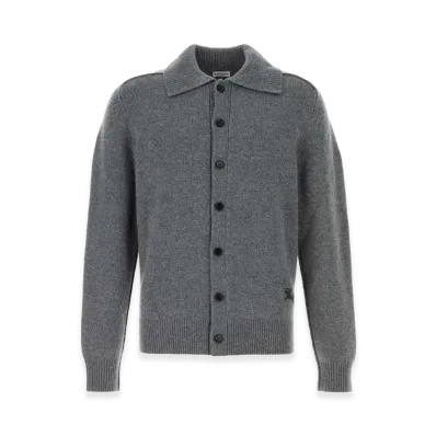 Burberry Stretch Cashmere Blend Cardigan "Gray"