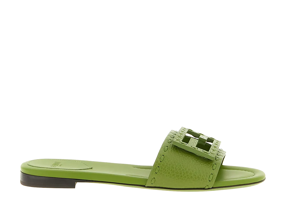 FENDI Women's Baguette Slides "Green"