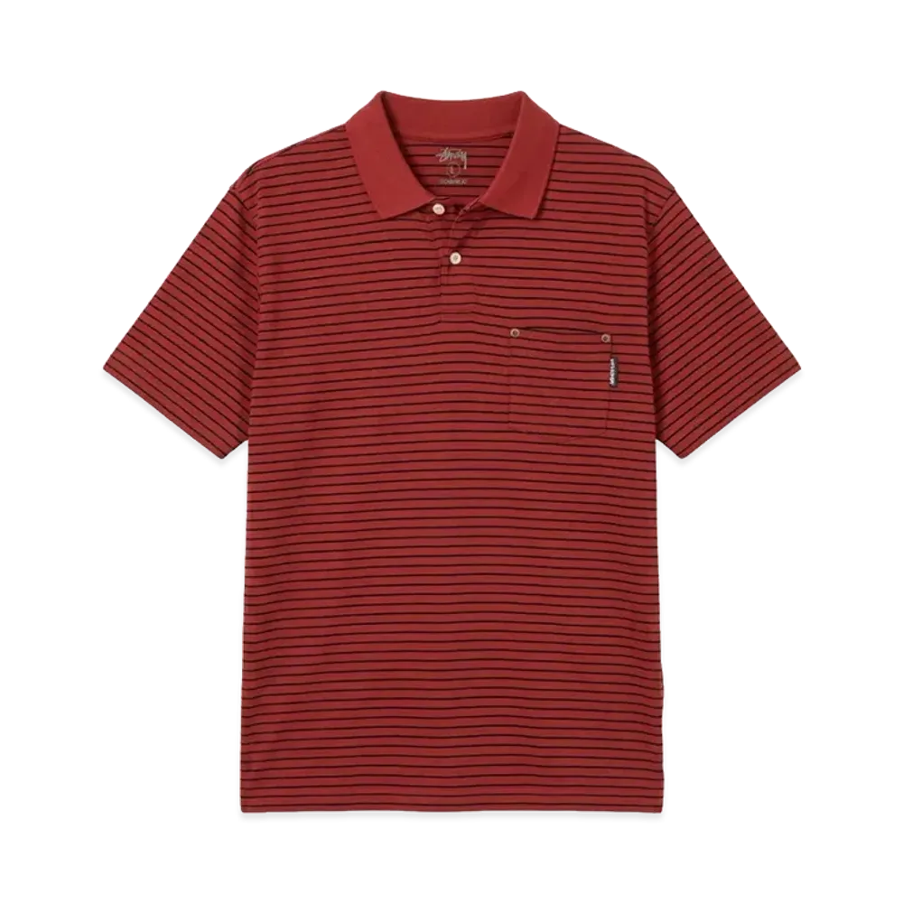 Stussy Border Polo Shirts "Red"