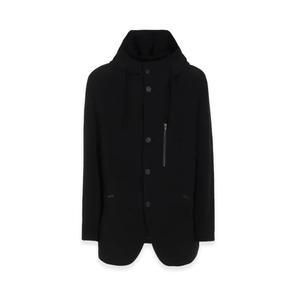S'YTE Crepe de Chine Hooded Jacket "Black"