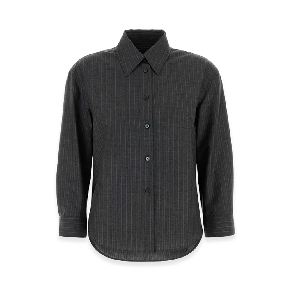 Jil Sander Women's Embroidered Wool Shirt "Gray"