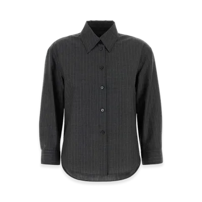 Jil Sander Women's Embroidered Wool Shirt "Gray"