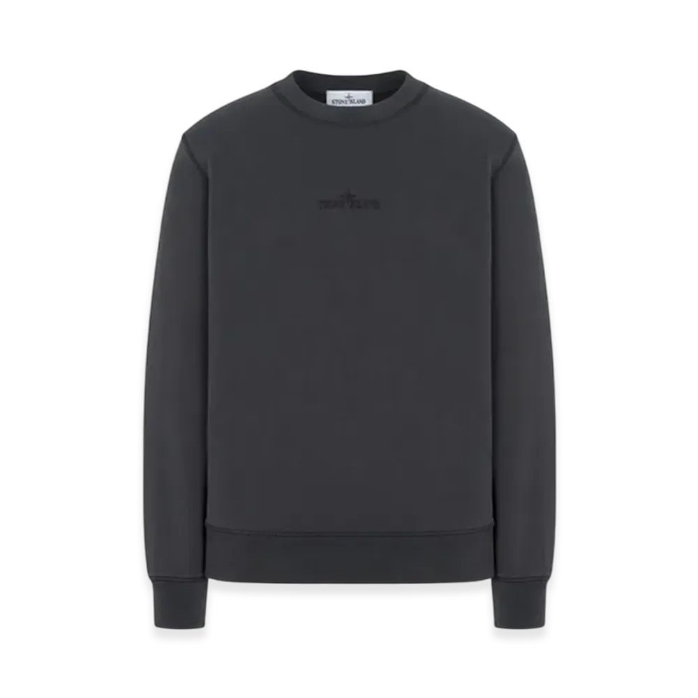 Stone Island 665CA Cotton Fleece Garment Dyed Embroidery Crewneck Sweatshirt - 24SS "Lead"