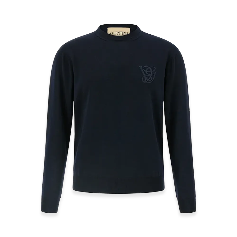 Valentino Garavani Logo Embroidery Sweater "Blue"