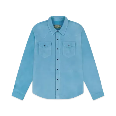 DENIM TEARS Suede Leather Shirt "Blue"