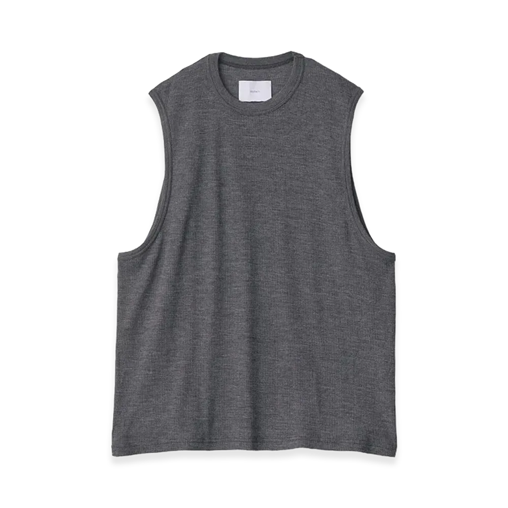 ssstein Fine Wool Oversized No Sleeve Tee "Dark Grey"