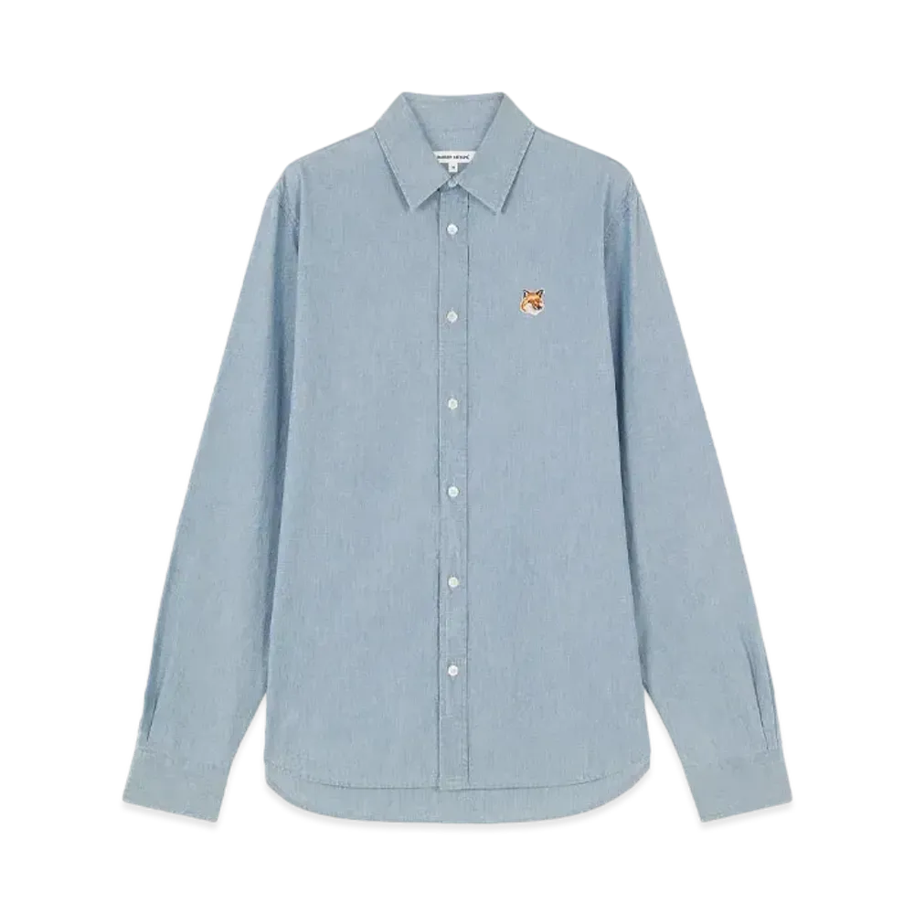 Maison Kitsune Fox Head Classic Shirt "Indigo"