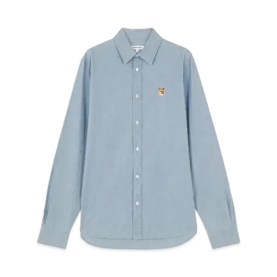 Maison Kitsune Fox Head Classic Shirt "Indigo"