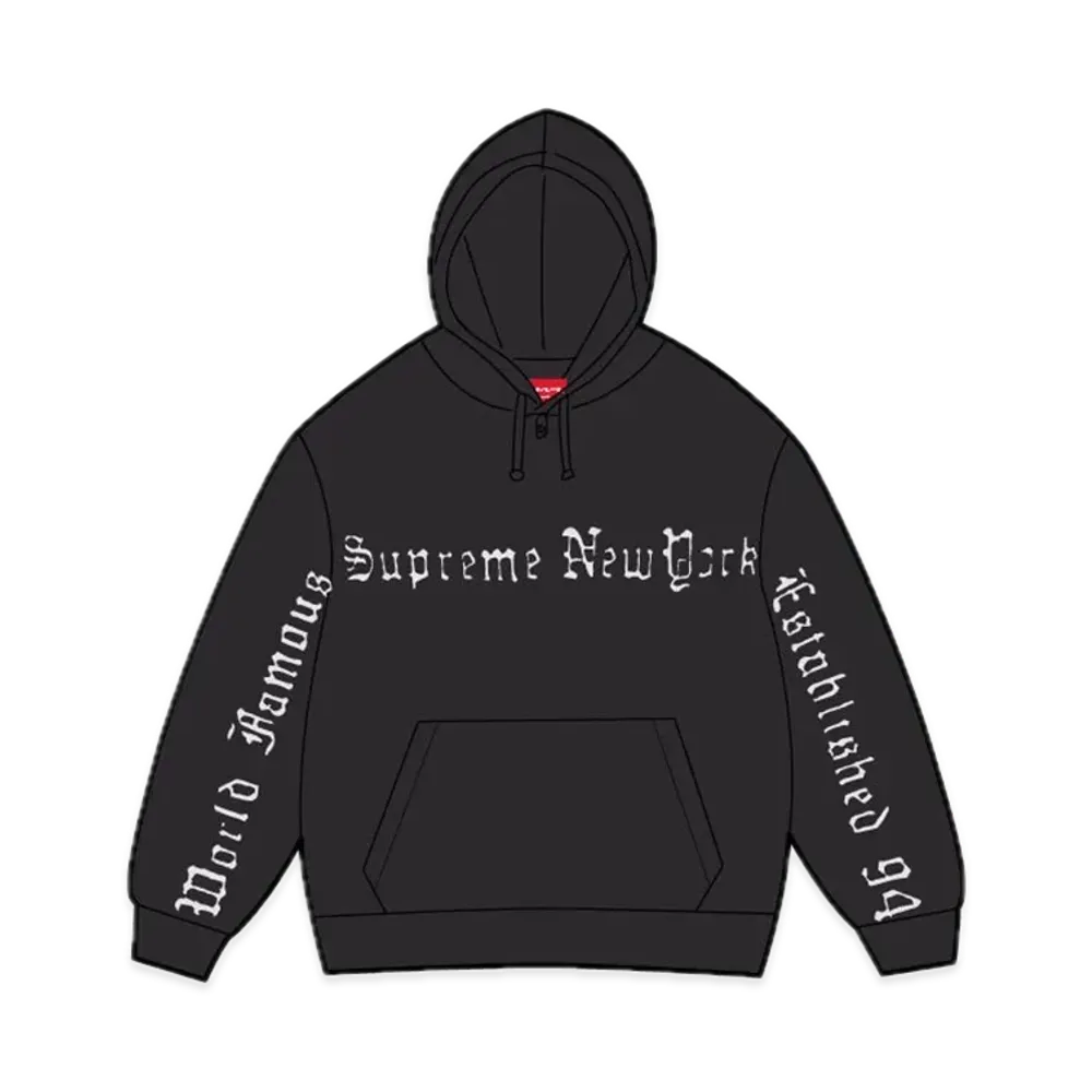 Supreme Contrast Cutout Hooded Sweatshirt "Black"