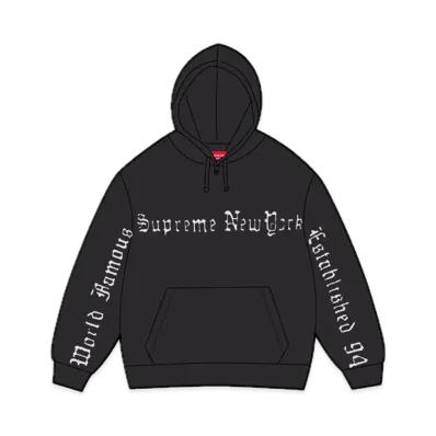 Supreme Contrast Cutout Hooded Sweatshirt "Black"