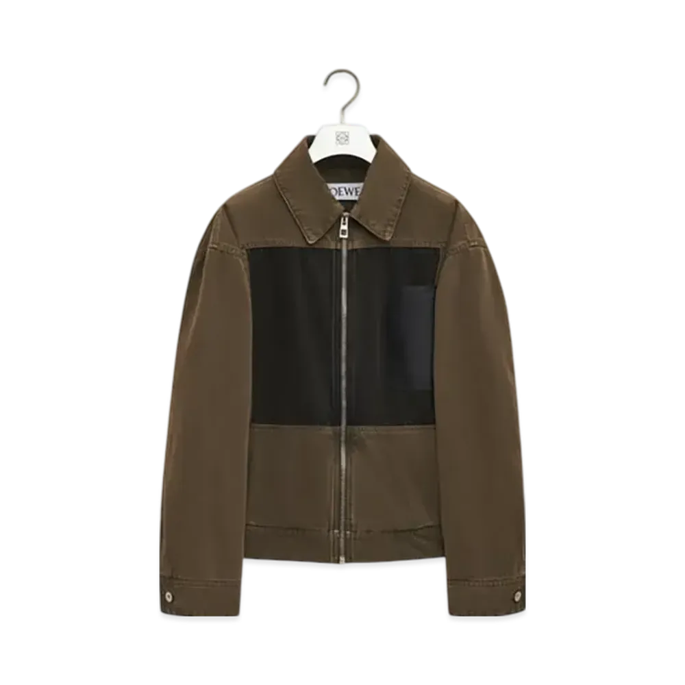 LOEWE Men's Jacket in Cotton "Khaki Green"