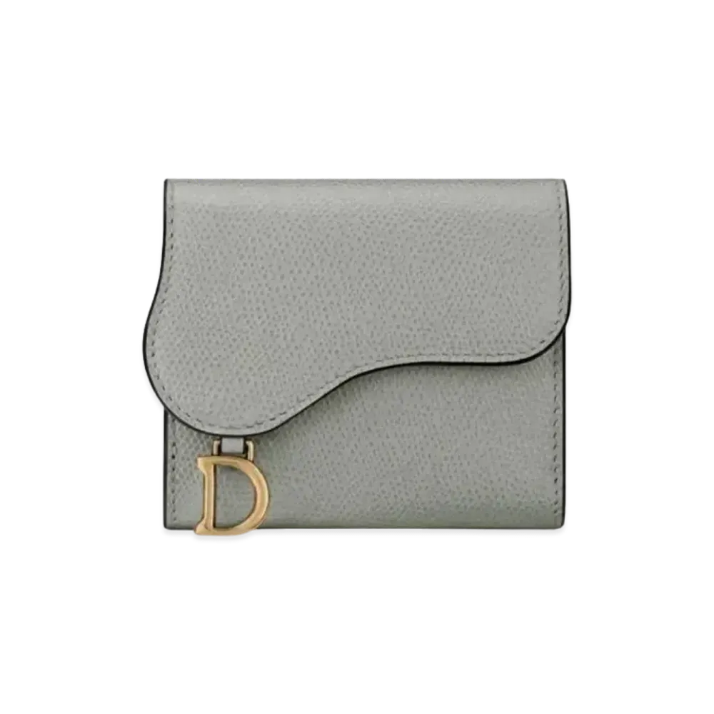 Dior Cow-Leather Saddle Wallet "Rock Gray"