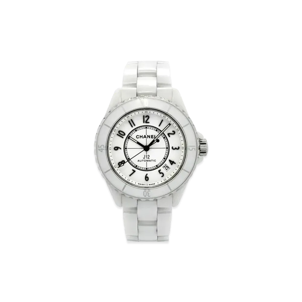 CHANEL J12 Watch Caliber 12.1 38mm Ceramic Stainless Steel "White"
