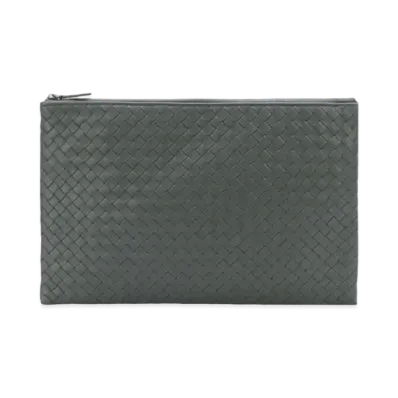Bottega Veneta Lambskin Clutch Bag "Dark Grey"