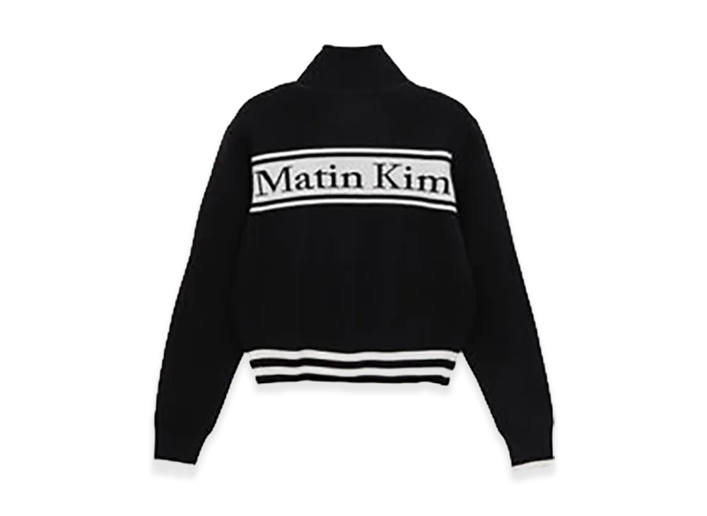 Matin Kim Women's Spell Point Stripe Wool Blended Knit Cardigan "Black"