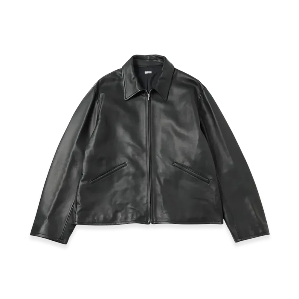 A.PRESSE Leather Sports Jacket "Black"