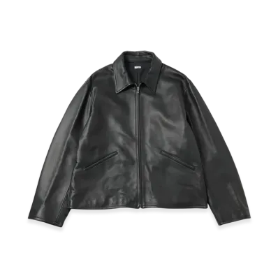 A.PRESSE Leather Sports Jacket "Black"