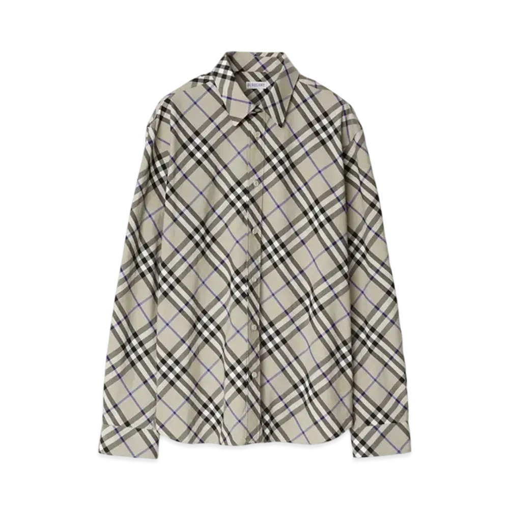 Burberry Check Cotton Shirt "Lichen"