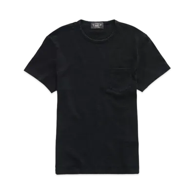 RRL Ralph Lauren Indigo Cotton Crewneck Tee "Black"