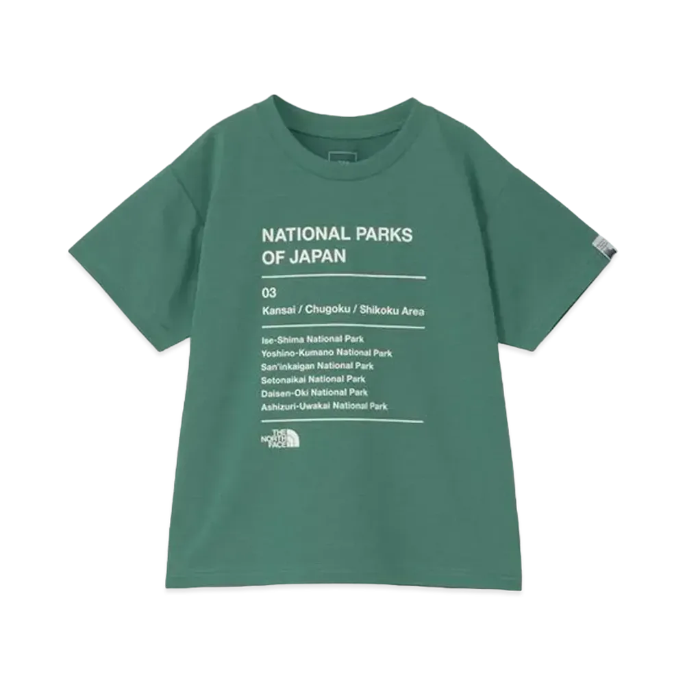 The North Face Short Sleeve National Park Tee (Kids) "National Park Green"