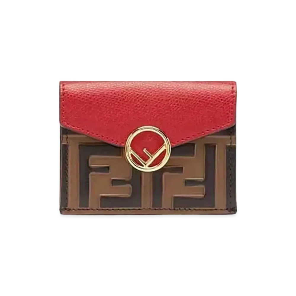 FENDI Micro Three-Fold Wallet Leather "Red"