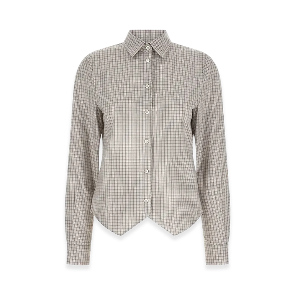 Maison Margiela Women's Pointed Hem Shirt "Gray"