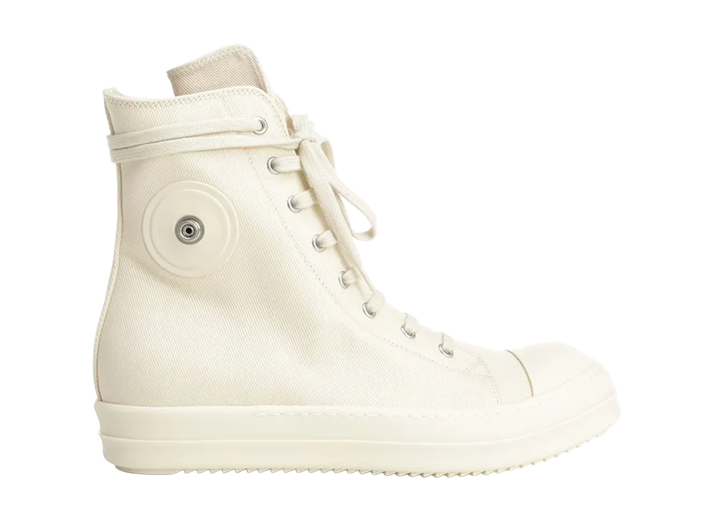 Rick Owens DRKSHDW High-Top Cotton Sneakers "White"
