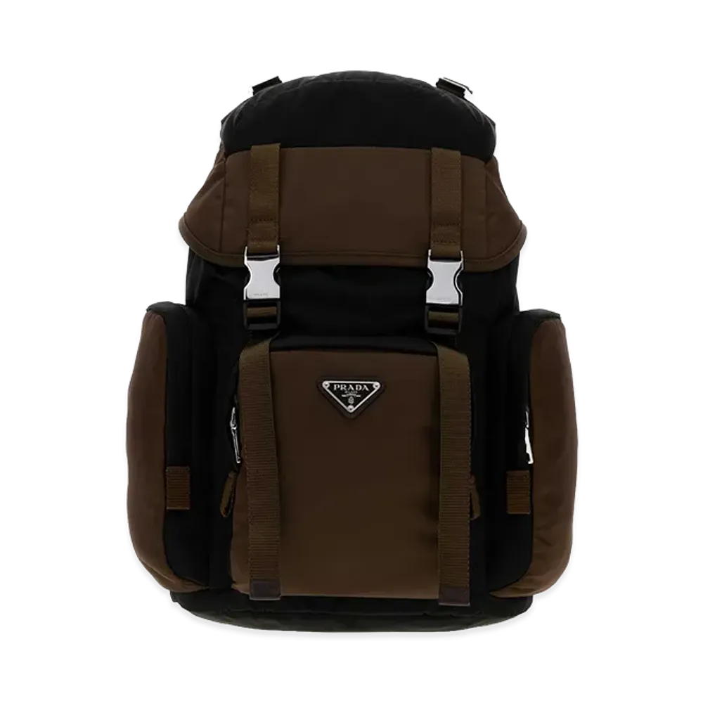 PRADA Two-Tone Re-Nylon Backpack "Brown/Black"