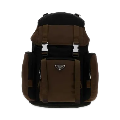 PRADA Two-Tone Re-Nylon Backpack "Brown/Black"
