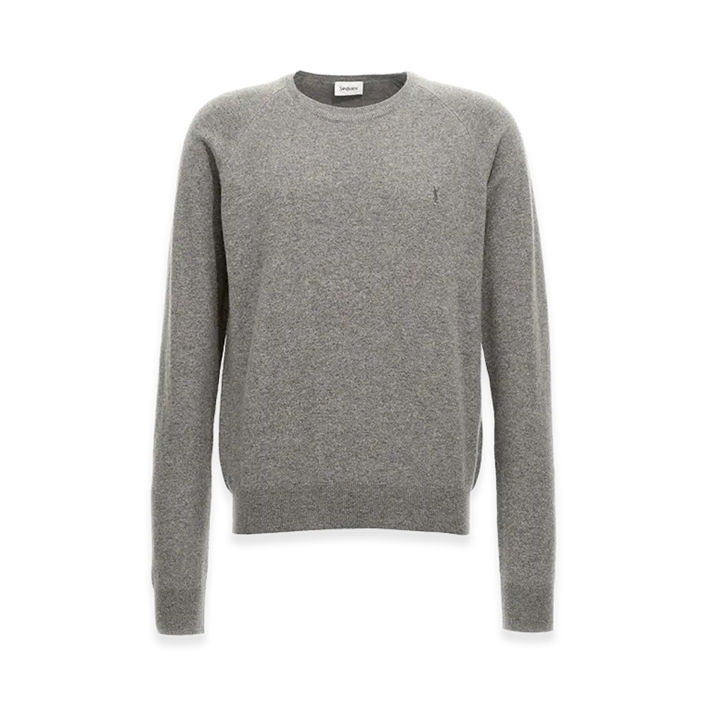 Saint Laurent Logo Embroidery Sweater "Gray"