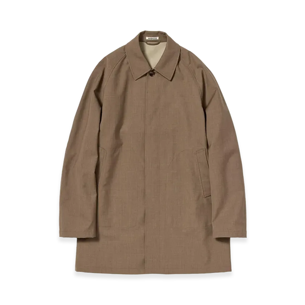 AURALEE Bonded Tropical Wool Short Coat "Top Brown"