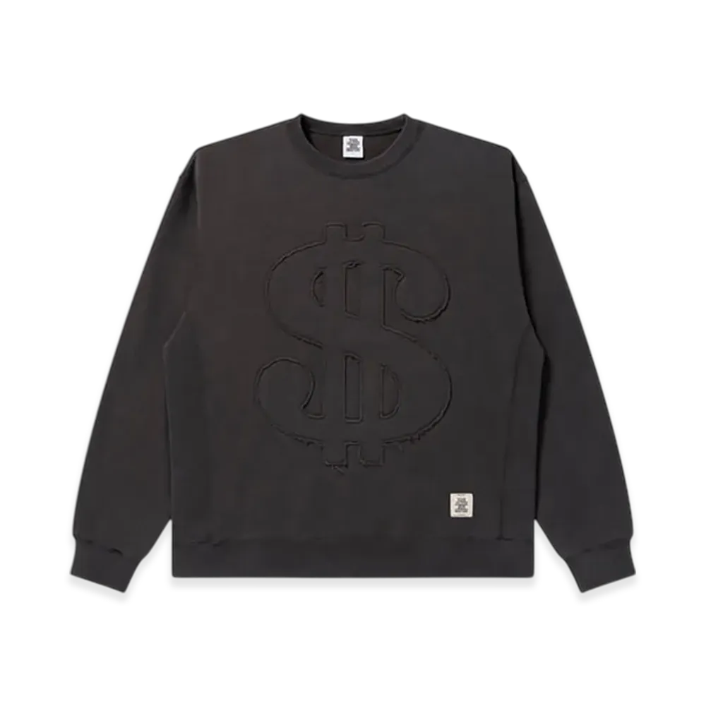 BlackEyePatch Dollar Sign Pigment Crew Neck "Charcoal"
