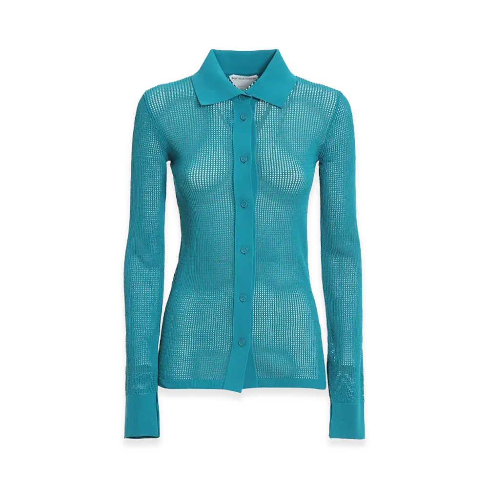 Bottega Veneta Women's Tech Canvas Polo "Green"
