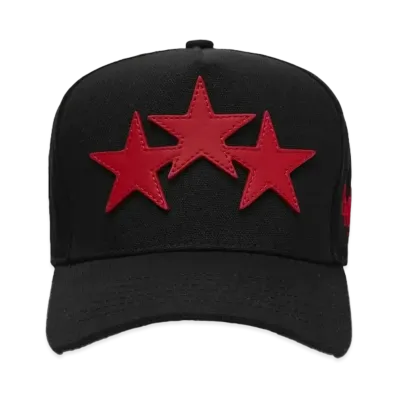 AMIRI Three Star Staggered AMIRI Full Canvas Hat "Black/Red"