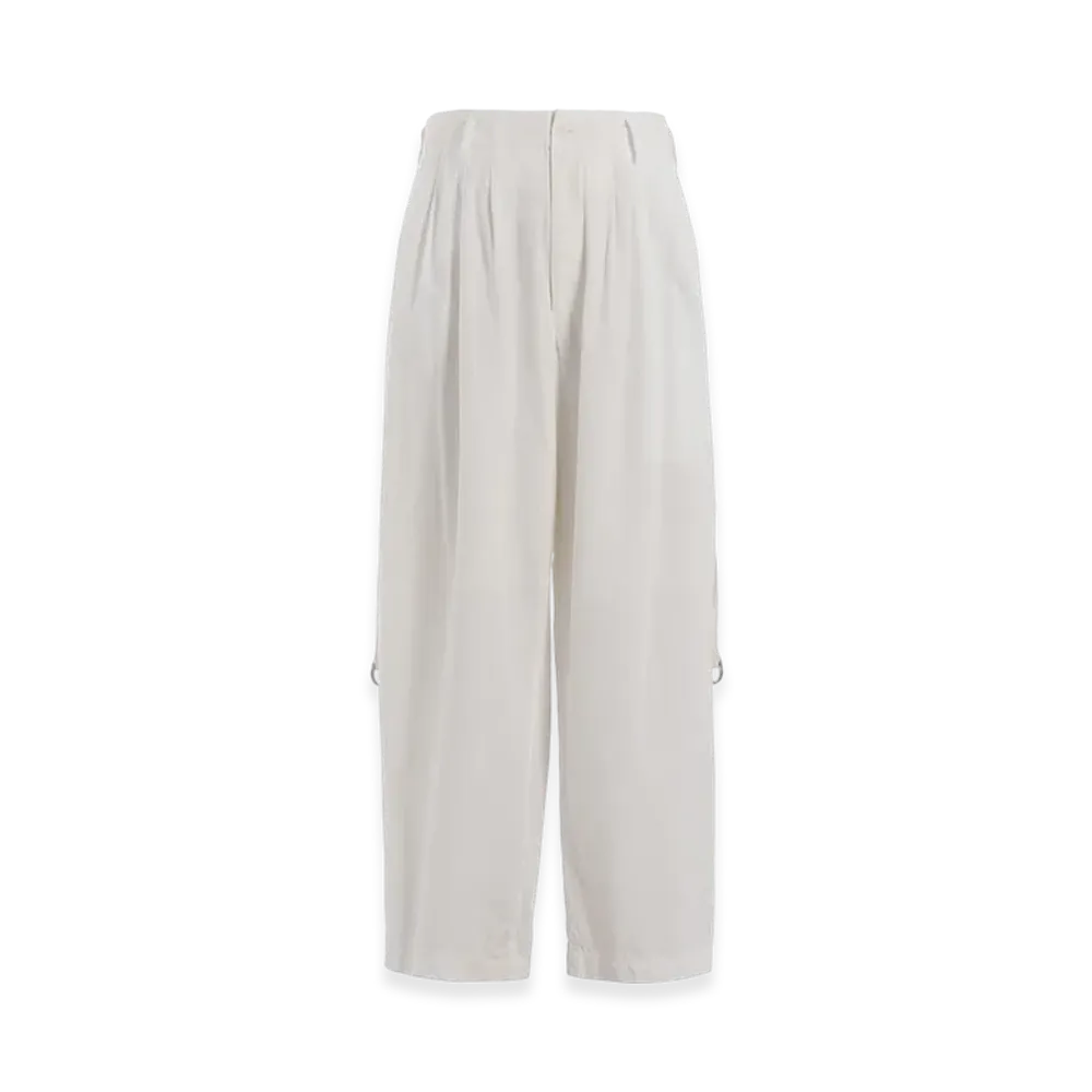 S'YTE Cotton/Linen Dungaree Sidebanded Pants "White"