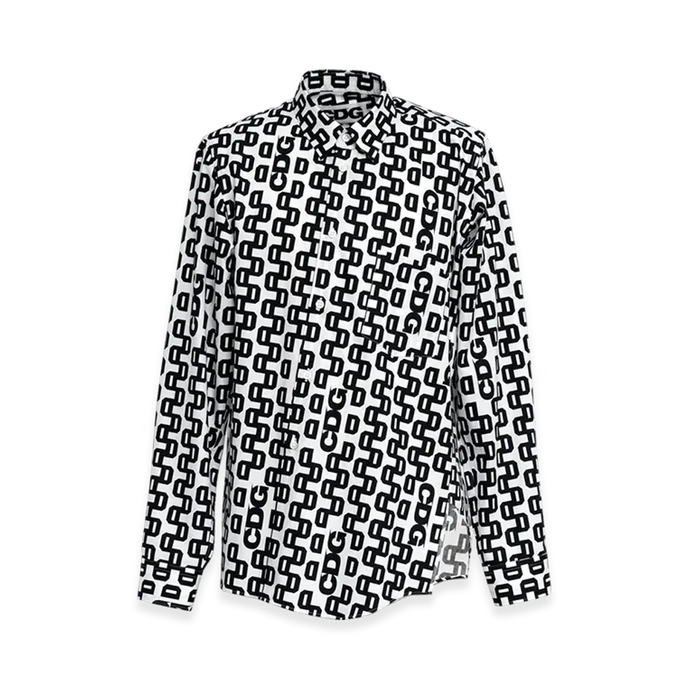 COMME des GARCONS CDG All Over Print Bias Shirt "White/Black"