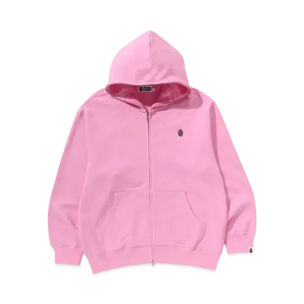 A BATHING APE One Point Relaxed Fit Zip Hoodie "Pink"