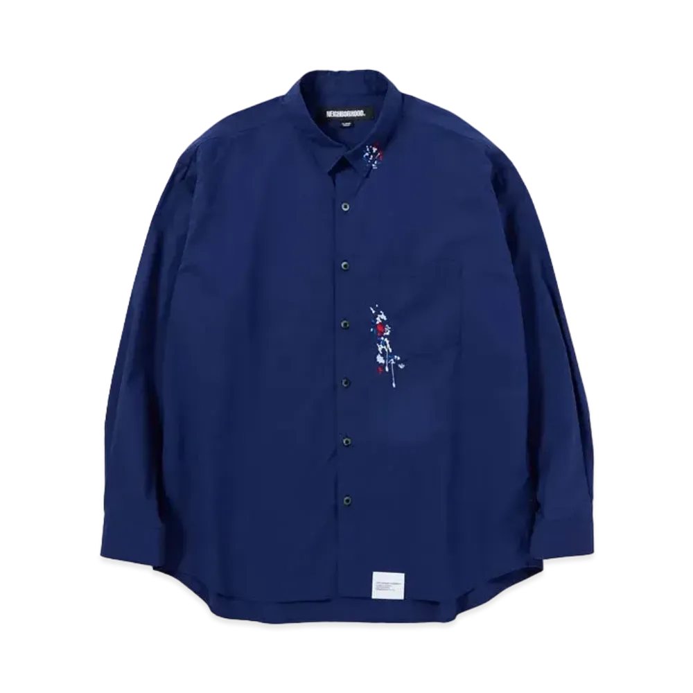 NEIGHBORHOOD Drip Embroidery Shirt LS "Navy"